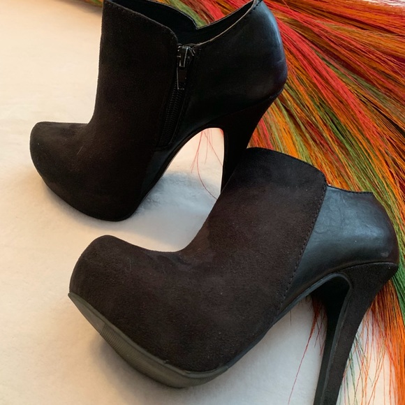 Black Suede and Leather Bootie - Picture 5 of 5